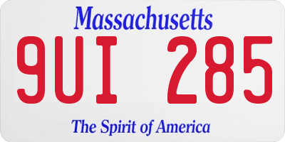 MA license plate 9UI285