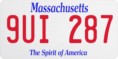 MA license plate 9UI287