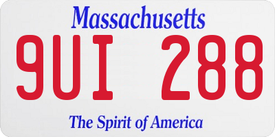 MA license plate 9UI288