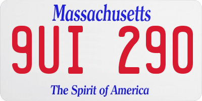 MA license plate 9UI290