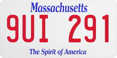 MA license plate 9UI291