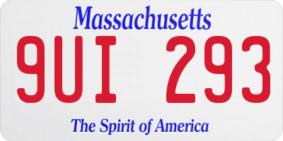 MA license plate 9UI293