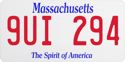 MA license plate 9UI294