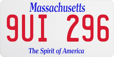 MA license plate 9UI296