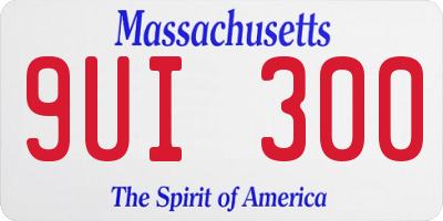 MA license plate 9UI300