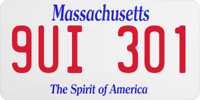 MA license plate 9UI301