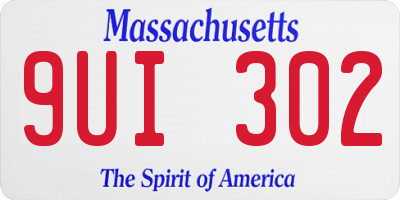 MA license plate 9UI302