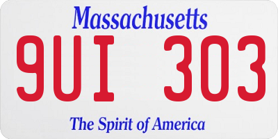 MA license plate 9UI303