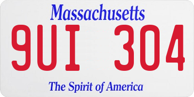 MA license plate 9UI304