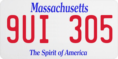 MA license plate 9UI305