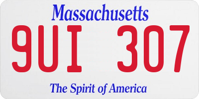 MA license plate 9UI307