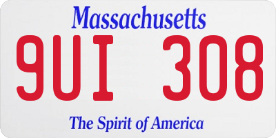 MA license plate 9UI308
