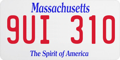MA license plate 9UI310