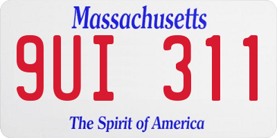 MA license plate 9UI311