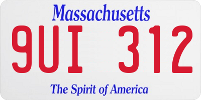 MA license plate 9UI312