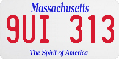 MA license plate 9UI313