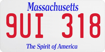 MA license plate 9UI318