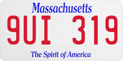 MA license plate 9UI319