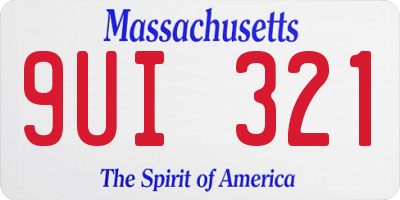 MA license plate 9UI321