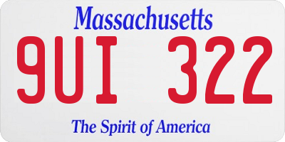 MA license plate 9UI322
