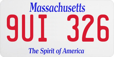 MA license plate 9UI326