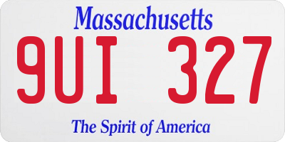 MA license plate 9UI327