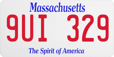 MA license plate 9UI329