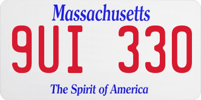 MA license plate 9UI330