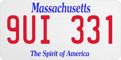 MA license plate 9UI331
