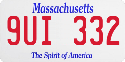 MA license plate 9UI332