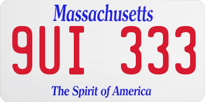 MA license plate 9UI333