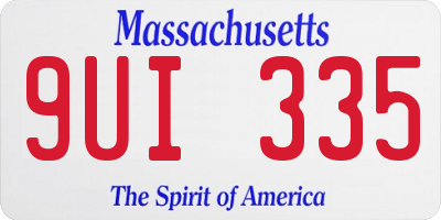 MA license plate 9UI335