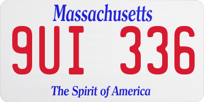MA license plate 9UI336
