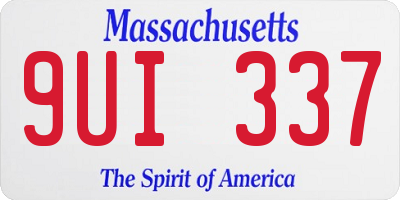 MA license plate 9UI337
