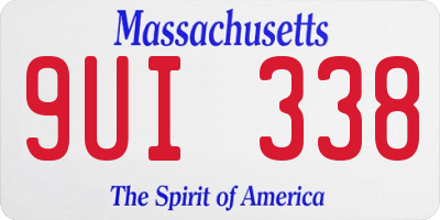 MA license plate 9UI338