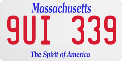 MA license plate 9UI339