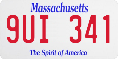MA license plate 9UI341