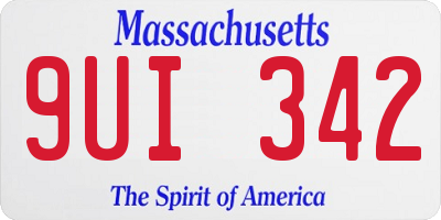 MA license plate 9UI342