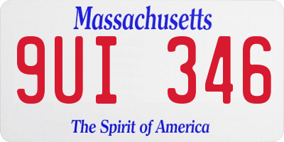 MA license plate 9UI346
