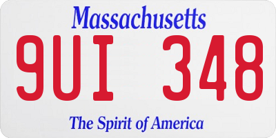 MA license plate 9UI348