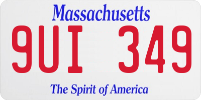 MA license plate 9UI349