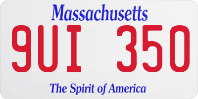 MA license plate 9UI350
