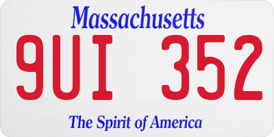 MA license plate 9UI352