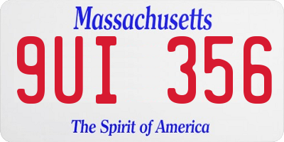 MA license plate 9UI356