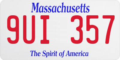 MA license plate 9UI357