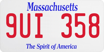 MA license plate 9UI358