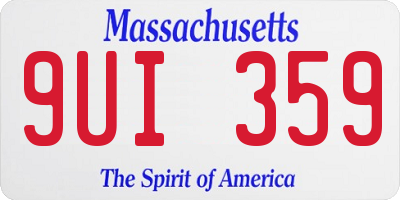 MA license plate 9UI359