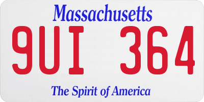 MA license plate 9UI364