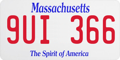 MA license plate 9UI366