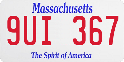 MA license plate 9UI367